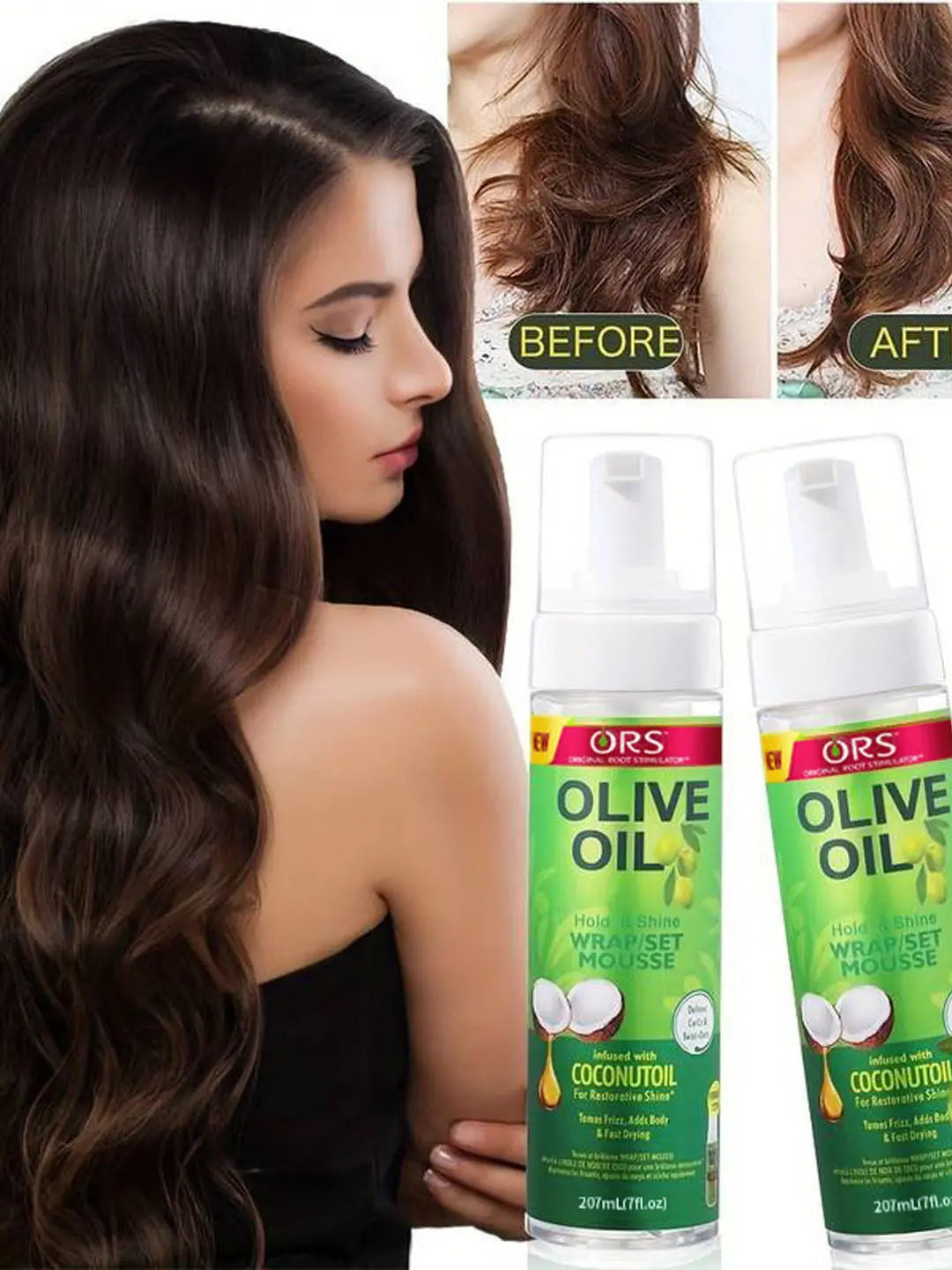 Strong Hold Shine Hair Mousse for Natural Curly Hair